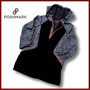 NWOT MTA Oversized Sport Hoodie, Black, Grey and Neon Pink, Size S